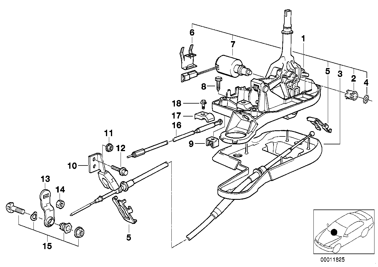 Genuine BMW 25161421823 E38 Bowden Cable (Inc. 750i & 750iL)