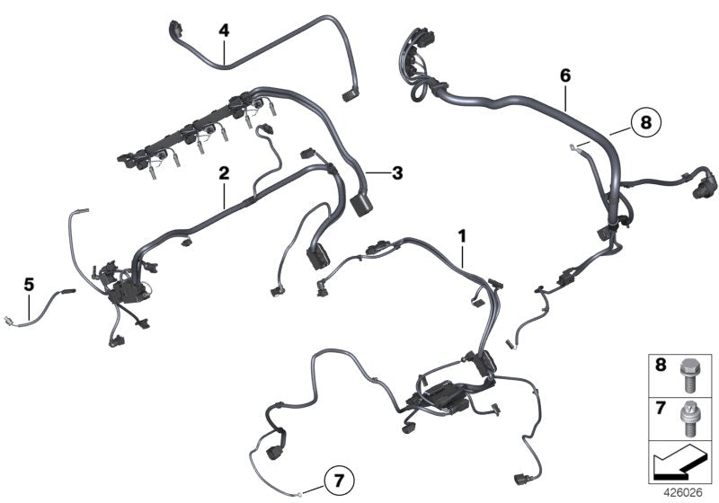 Genuine BMW 12517593341 F25 F26 Wiring Harness Engine Adapter Sensoric 2 (Inc. X3 35iX & X4)