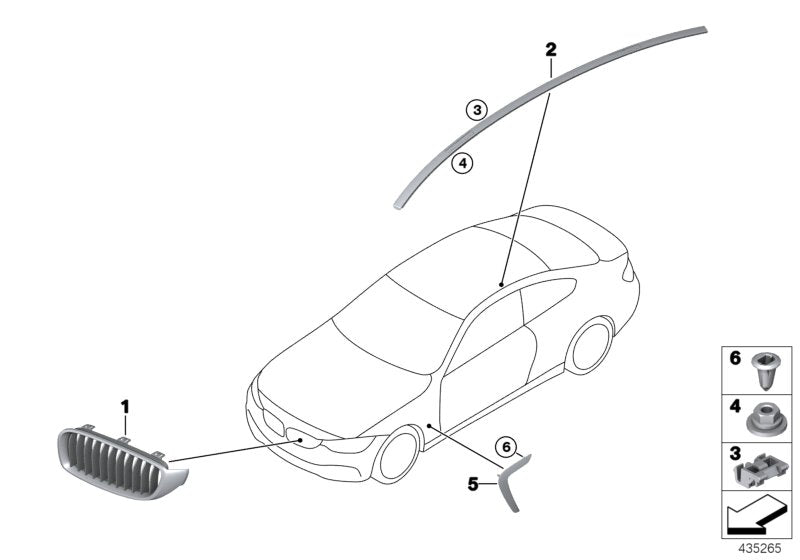 Genuine BMW 51747494356 Side Panel Air Duct, Primed, Fr. Right