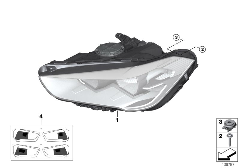 Genuine BMW 63119477829 Headlight, Led, Ahl, Left ICONLIGH (Inc. X1)