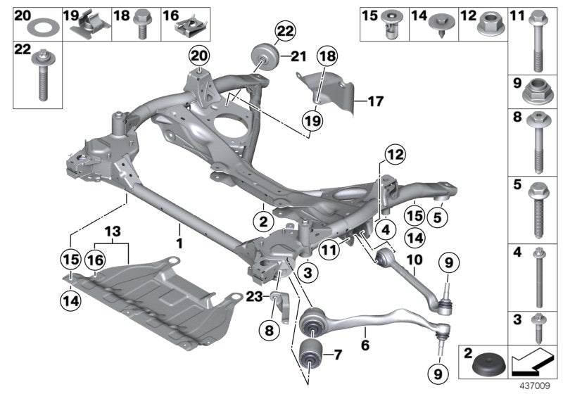 Genuine BMW 31108417014 Tension Strut, Front Axle Right ZB M235IR (Inc. M235i Racing)