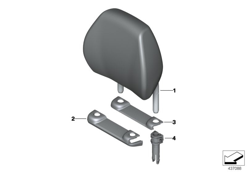 Genuine BMW 52207400893 Headrest Imitation Leather SCHWARZ (Inc. 228i, M235i & M235iX)