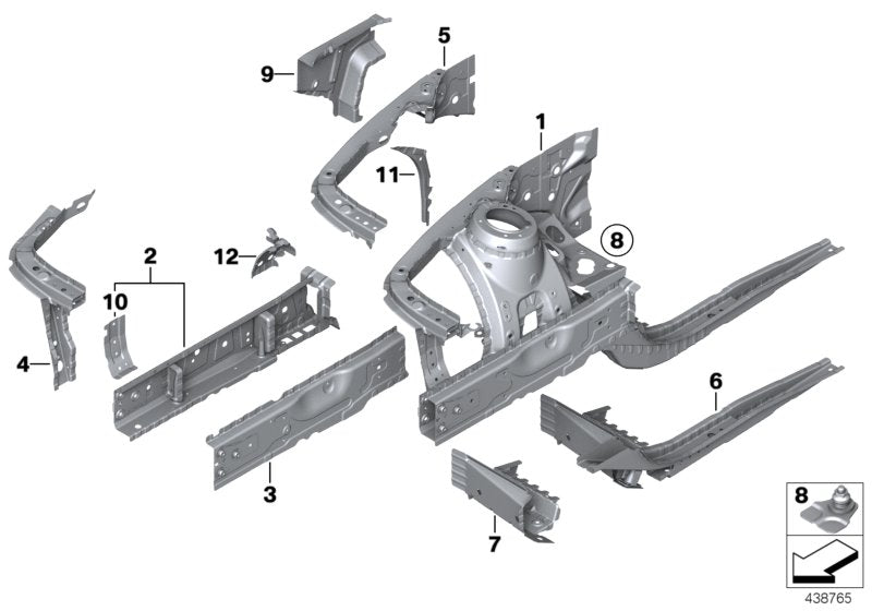 Genuine BMW 41007377921 F83 Connection Pcs, Wheel House/Entrance,Lft (Inc. 118dX, 120d & 420i)
