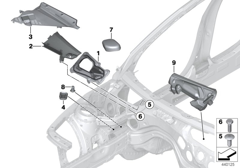 Genuine BMW 64318059697 Cover For Units Compartment