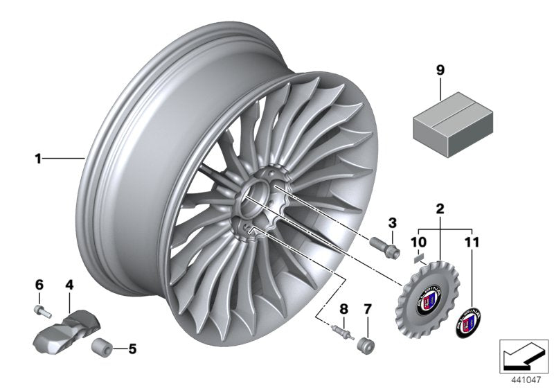 Genuine BMW 36107980128 Hub Cap Schwarz