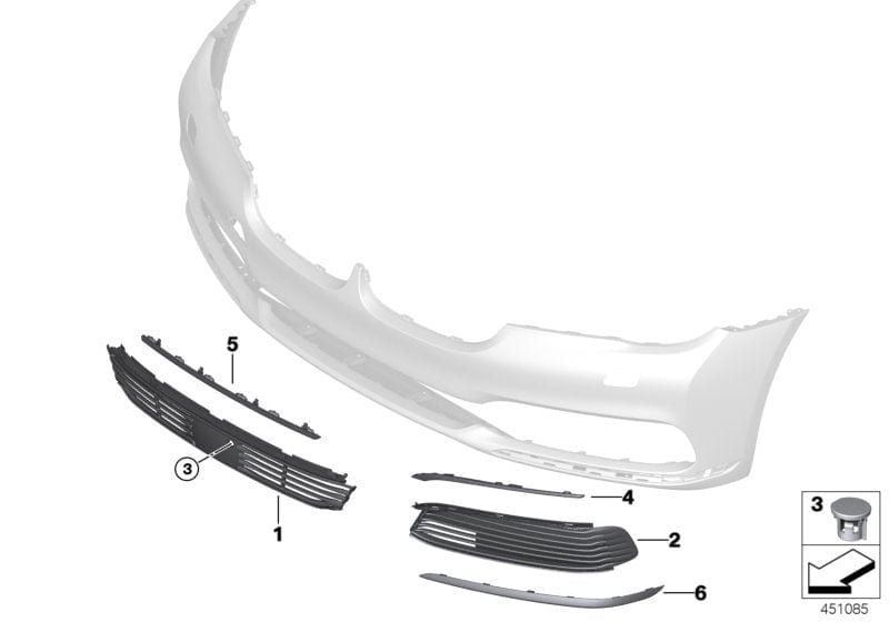 Genuine BMW 51117486838 G11 G12 Grill, Air Intake, Part Closed, Right PURE EXC. / NSW (Inc. 725d, 740e & 750Li)