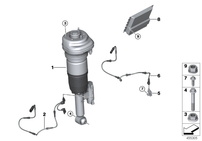 Genuine BMW 37107915957 Rp Air Suspension Strut Rear Left (Inc. M760iX & M760LiX)