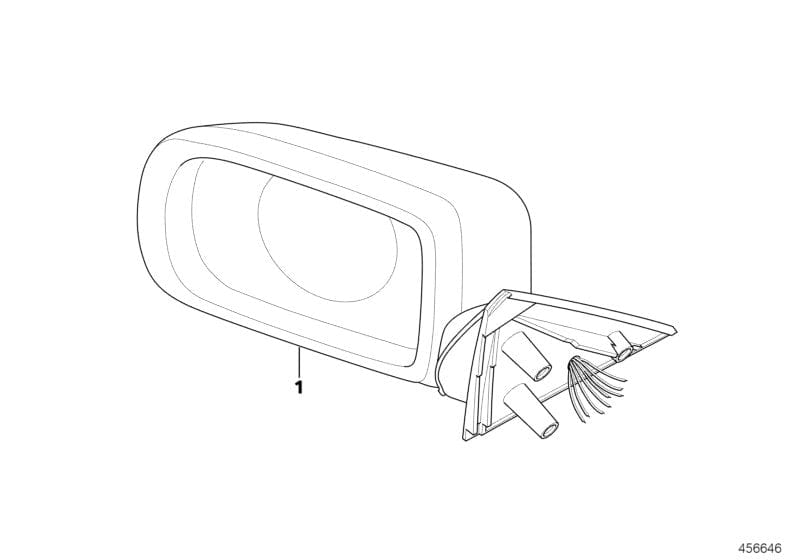 Genuine BMW 51168211310 E39 Outside Mirror W/Out Glass Heated Right (Inc. 540iP)