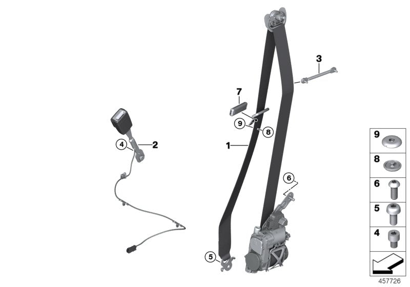 Genuine BMW 72117402432 G11 Upper Belt, Front Right ELFENBEINWEISS (Inc. 730LdX, 750dX & 740Li)