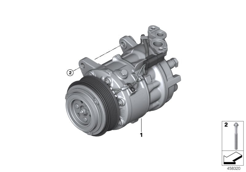 Genuine BMW 64526995918 G07 G14 G15 Rp A/C Compressor With Magnetic Clutch R134A/R1234YF (Inc. X7 M50dX, 518d & 530i)