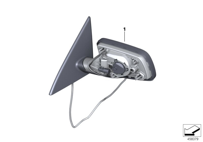 Genuine BMW 51167189380 E63 E64 Outside Mirror W/Out Glass Heated Right GLANZSCHWARZ (Inc. 645Ci)