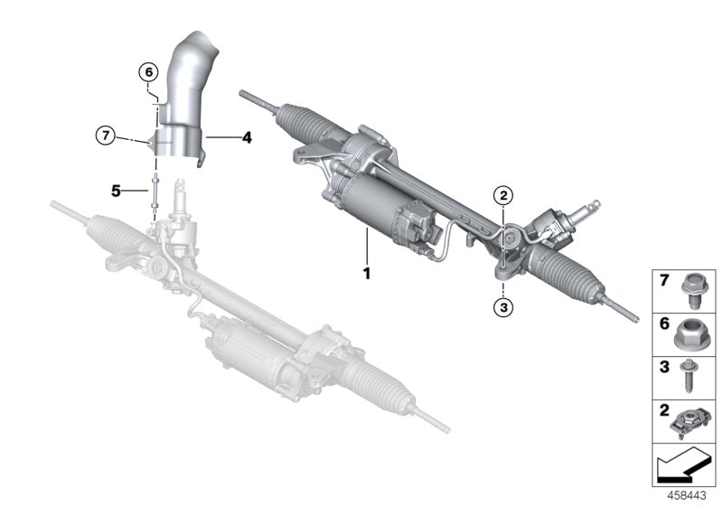 Genuine BMW 32106896845 G16 Steering Gear, Electric 12V (Inc. 840iX)
