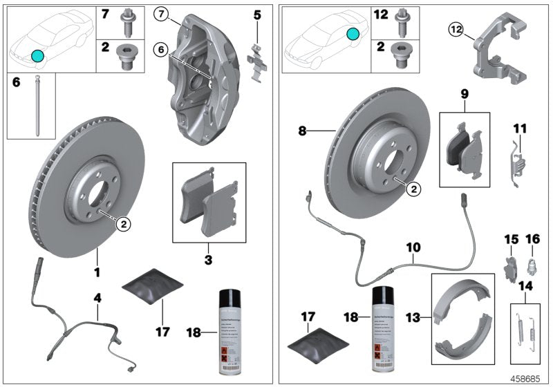 Genuine BMW 34116898728 E70 E71 Brake Disc, Lightweight,Ventilated,Right 395X36 (Inc. X5 M & X6 M)