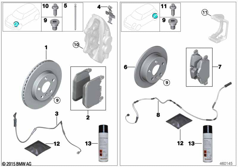 Genuine BMW 34108094045 Retrofit Kit Sport Brake Pads Front TX4007