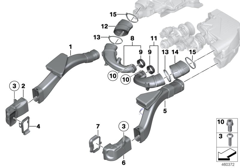 Genuine BMW 13717989299 Air Channel 45017 (Inc. Alpina B6)