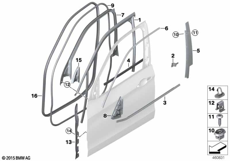 Genuine BMW 51727289610 Edge Protection, Door, Front SCHWARZ