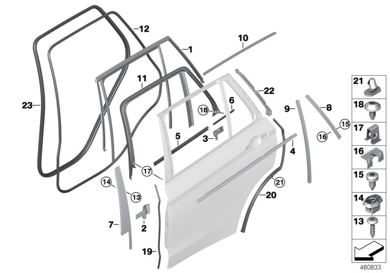 Genuine BMW 51767318510 Sealing, B-Column, Bottom Right