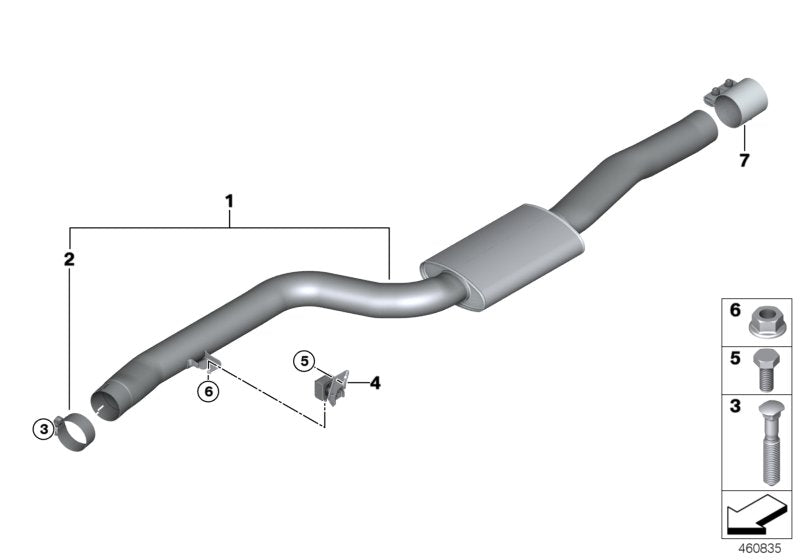 Genuine BMW 18308635588 G32 G11 Front Muffler (Inc. 740i, 640iX & 640i)