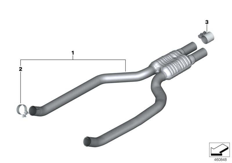 Genuine BMW 18308649960 G11 Front Muffler (Inc. 750i, 750LiX 4.0 & 750LiX 4.4)