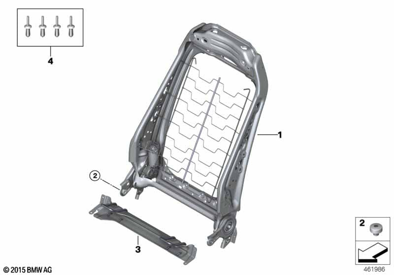 Genuine BMW 52107358299 Backrest Frame Electrical Left