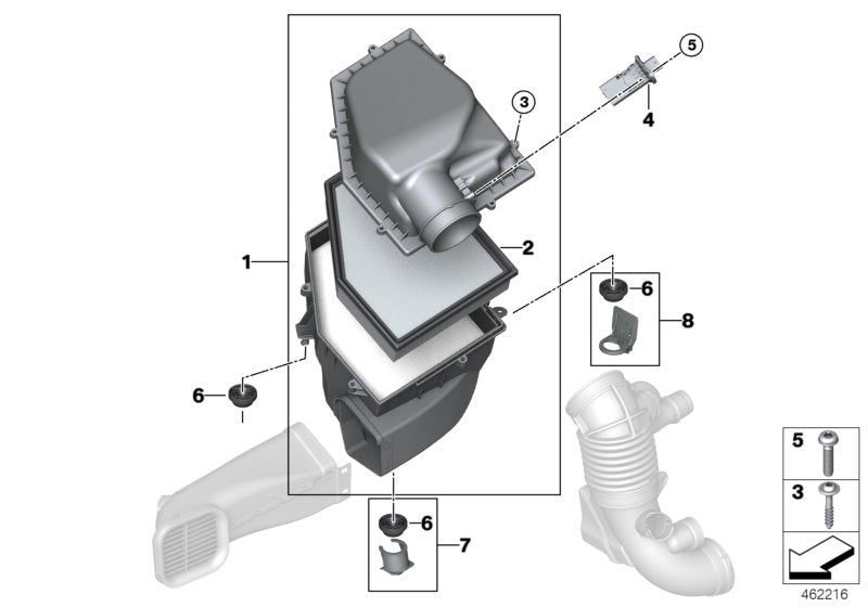 Genuine BMW 13718591624 G07 G05 G06 Bracket For Intake Noise Attenuator (Inc. X5)