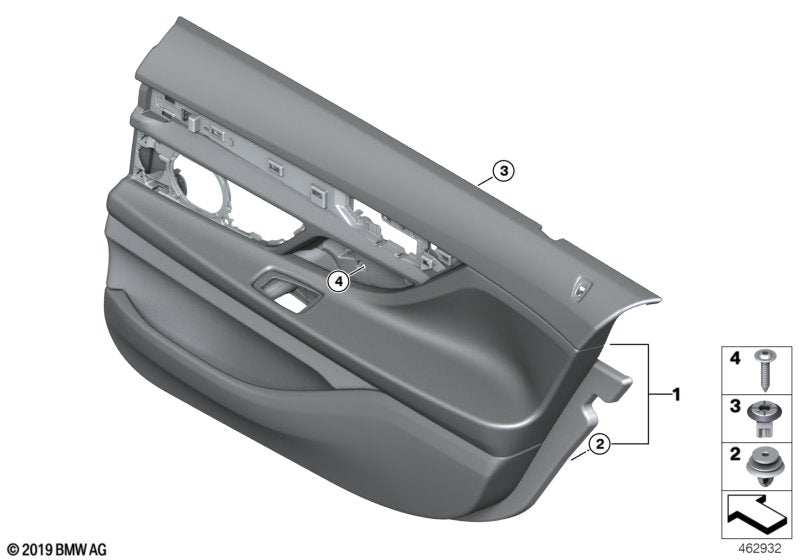 Genuine BMW 51427448427 Door Lining Leather Rear Left SCHWARZ/COGNAC (Inc. 750LiX, 750LiX 4.0 & Alpina B7)