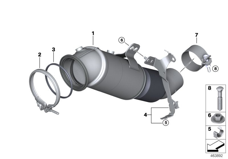 Genuine BMW 18328664540 G07 G05 G31 Holder Catalytic Converter Near Engine (Inc. 540iX, 840i & 740Li)