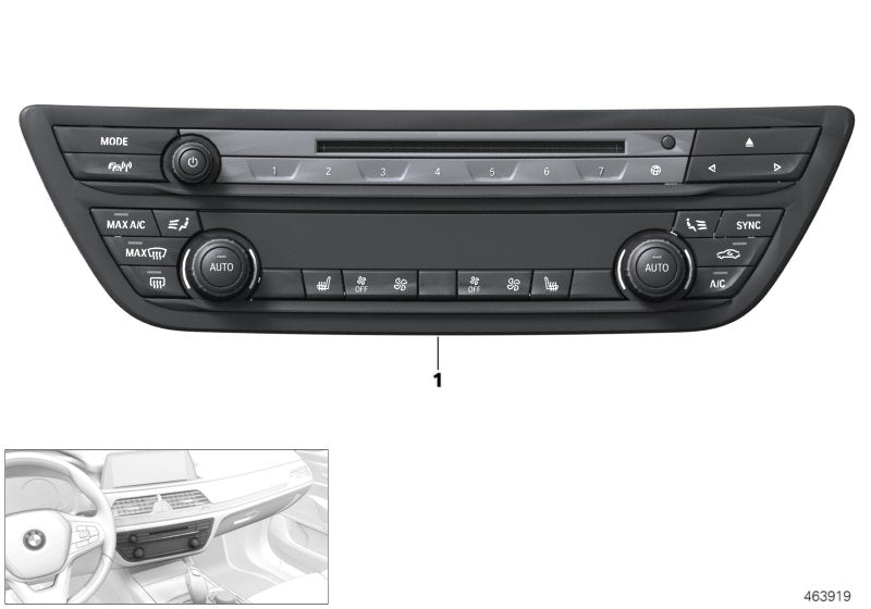 Genuine BMW 64119475837 G11 Rep. Kit For Radio/Climate Cont. Panel (Inc. 730dX, 750Li & 730i)