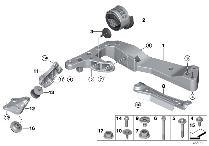 Genuine BMW 22326861570 G16 G20 Transmission Supporting Bracket (Inc. X3 M, 540dX & X4 M40dX)