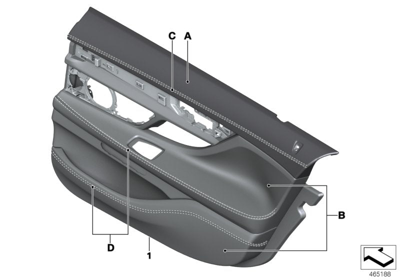 Genuine BMW 51427991279 Door Lining Leather Rear Left INDIVIDUAL (Inc. M760iX, 740LiX & 750Li)