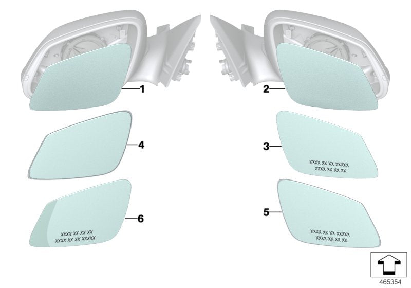 Genuine BMW 51167441034 Mirror Glas, Heated, Wide-Angle, Right CRTI (Inc. 330i, 320d ed & 420d)