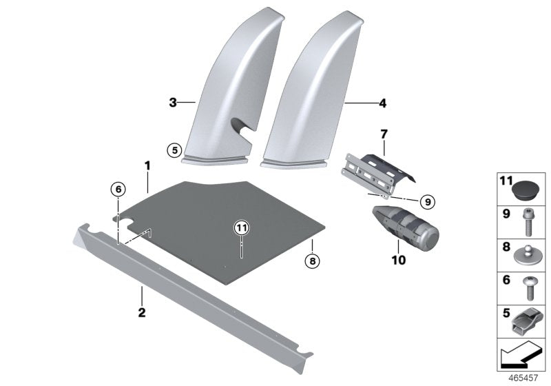 Genuine BMW 52208067618 Side Finisher, Right, Alcantara GTS (Inc. M4 GTS)