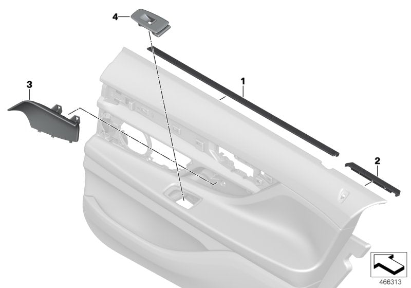 Genuine BMW 51427990861 Cover For Handle Recess, Left RAUCHWEIß (Inc. 740iX, 750iX & 745Le)