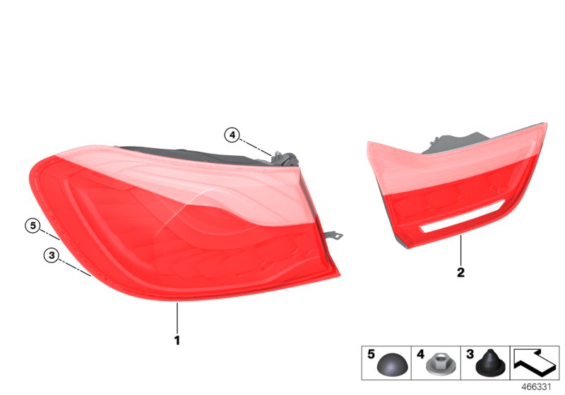 Genuine BMW 63217441787 Rear Light In Trunk Lid, Left OLED