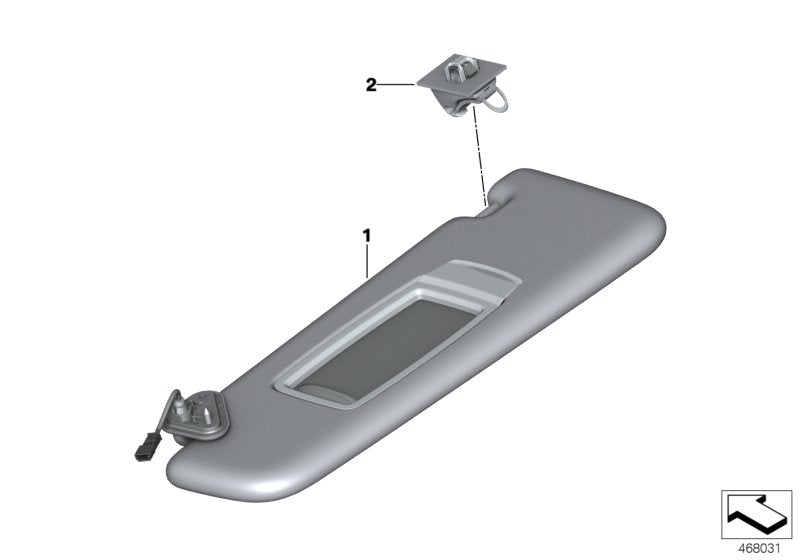 Genuine BMW 51167989022 G11 Sun Visor, Alcantara With Label, Right TARTUFO (Inc. 730Ld, 745Le & 740Li)