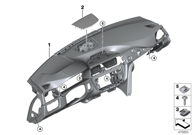 Genuine BMW 51458063189 Instrument Panel Leather SCHWARZ/SCHWARZ (Inc. 325d, 318i & 328dX)