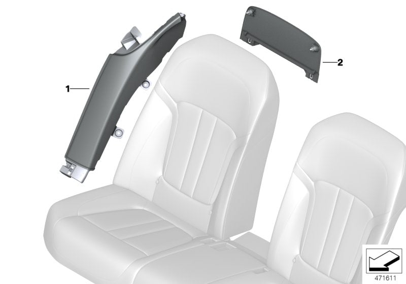 Genuine BMW 52207991068 G11 Side Finisher, Leather, Right CARAMEL (Inc. 730dX, 750Li & 750LiX 4.4)
