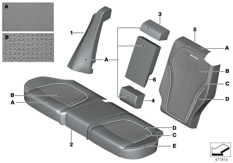 Genuine BMW 52207988447 F15 Leather Seat Cover, Rear INDIVIDUAL (Inc. X5)
