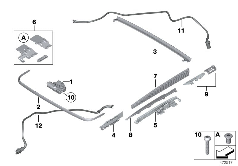 Genuine BMW 54107209282 Slipstream Deflector (Inc. Hybrid 5, 523i & 530i)