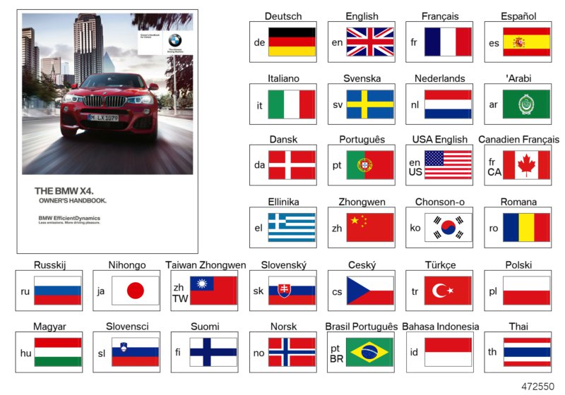 Genuine BMW 01402966102 F26 Owner's Manual For F26 ENUS (Inc. X4)