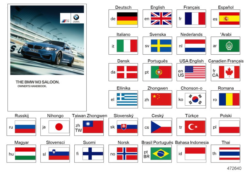 Genuine BMW 01402928611 Owner's Manual For M3 FR (Inc. M3)