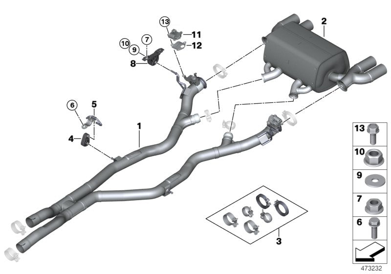 Genuine BMW 18308057991 Center Muffler GTS (Inc. M4 GTS)