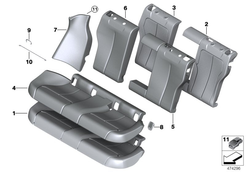 Genuine BMW 52207345612 Seat Cover Leather SCHWARZ (Inc. 418i, 420d & 430i)