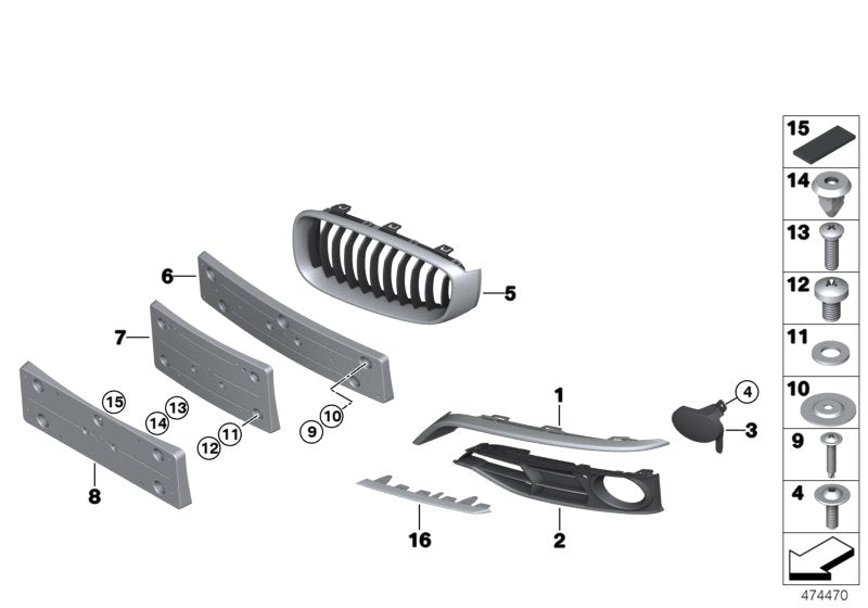 Genuine BMW 51117416055 Air Inlet Finisher, Left LUXURY (Inc. 320d, 330dX & 330i)