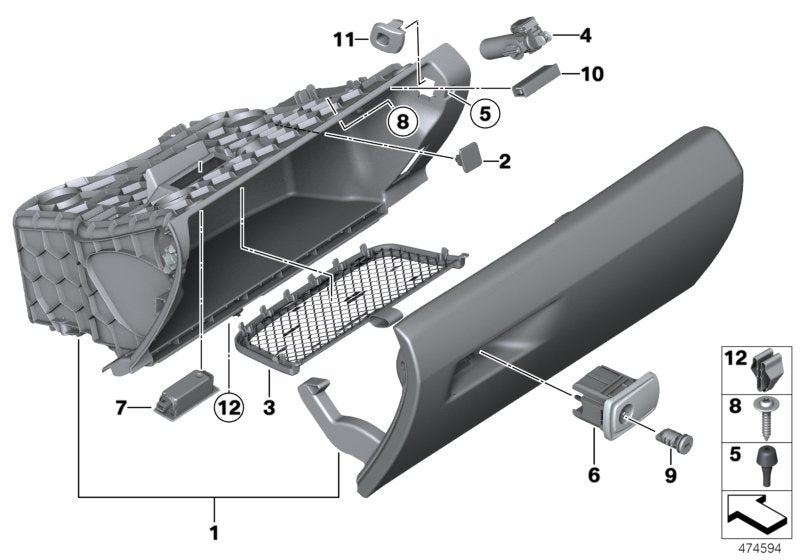 Genuine BMW 51169239346 Glove Box SATTELBRAUN (Inc. 318dX, 425d & 420d)