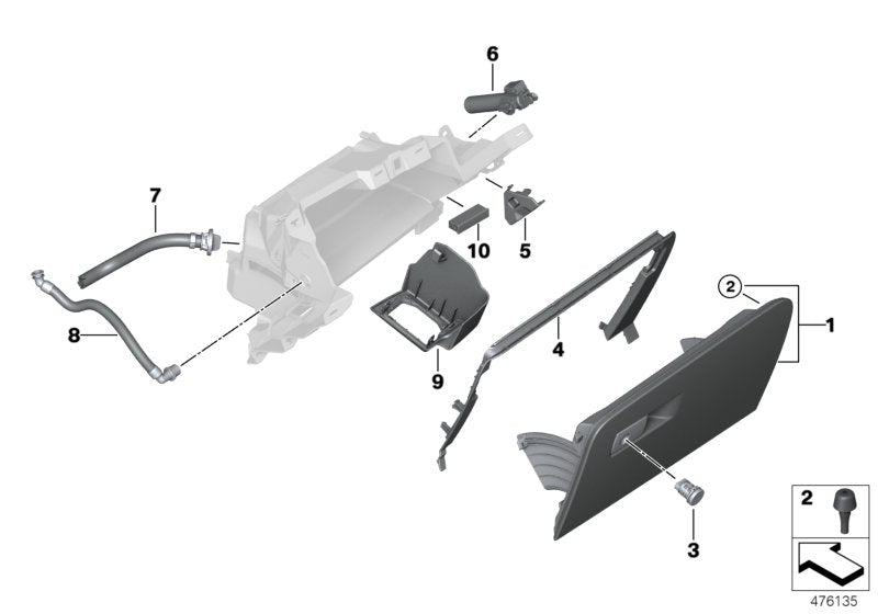 Genuine BMW 51169357799 G30 F90 G31 Frame, Glovebox Left hand drive (Inc. 530e, M550iX & 530i)