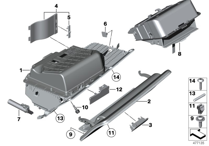 Genuine BMW 51169142635 Glove Box Housing (Inc. 520d, 550i & 530d)