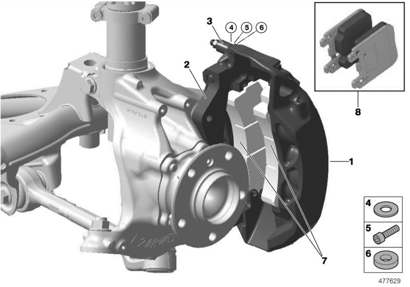 Genuine BMW 34108417277 Brake Caliper Holder SPEC 2016 (Inc. M235i Racing)