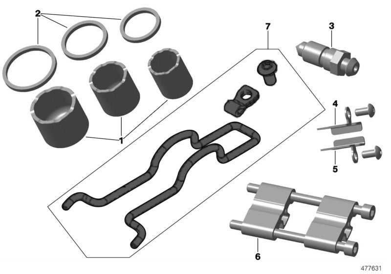 Genuine BMW 34108343695 Repair Set Brake Caliper HOCHTEMPERATUR (Inc. M235i Racing)