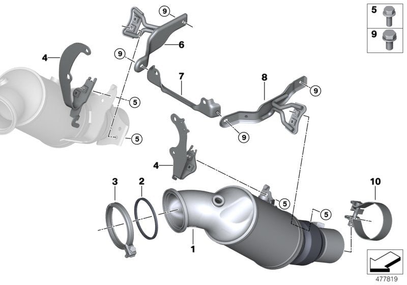 Genuine BMW 18328662909 RR31 Holder For Cat.Converter Near Engine L. (Inc. M760LiX, Cullinan Black Badge & Cullinan)